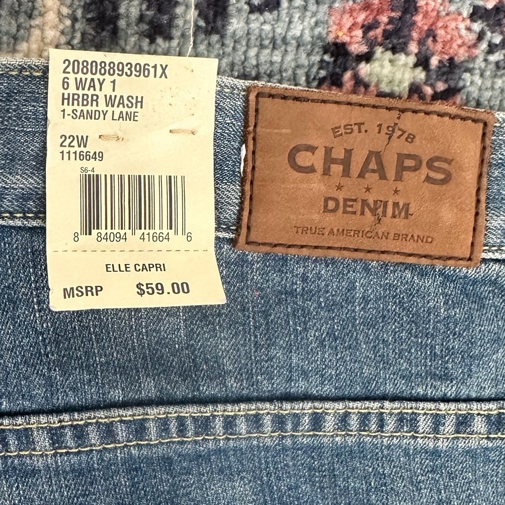 New Y2K Chaps Plus Women’s Denim Capri Jeans Size 22w Denim Elle Capri Jeans - Picture 2 of 16
